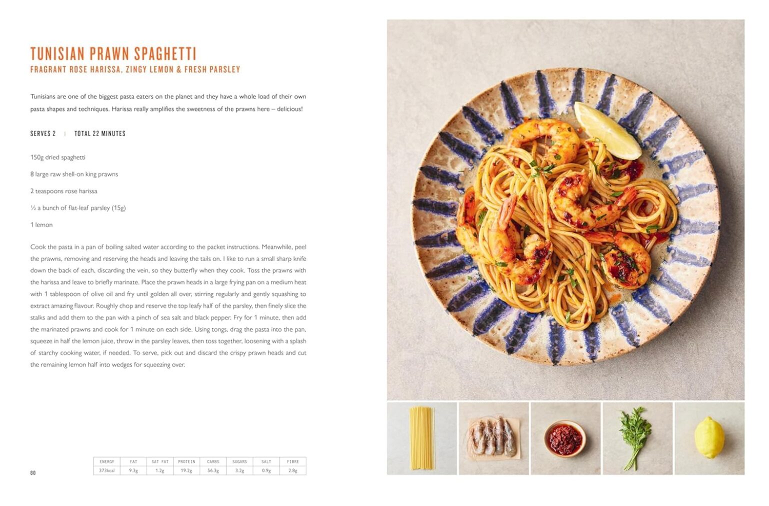 A spread from the cookbook 5 Ingredients Mediterranean by Jamie Oliver.